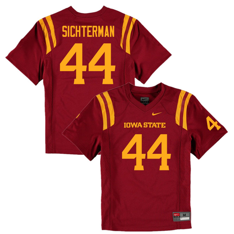 Iowa State Cyclones Men's #44 Dan Sichterman Nike NCAA Authentic Cardinal College Stitched Football Jersey ZP42D28TU